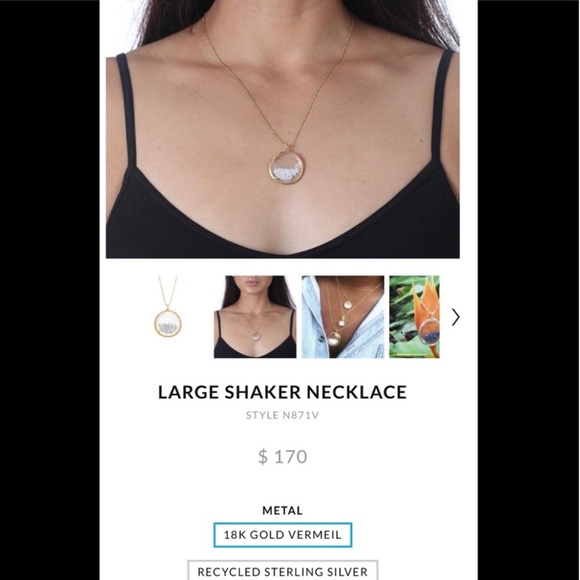 Catherine Weitzman Loose Swarovski Crystal Large Round Pendant Necklace-Boutique - Picture 7 of 9